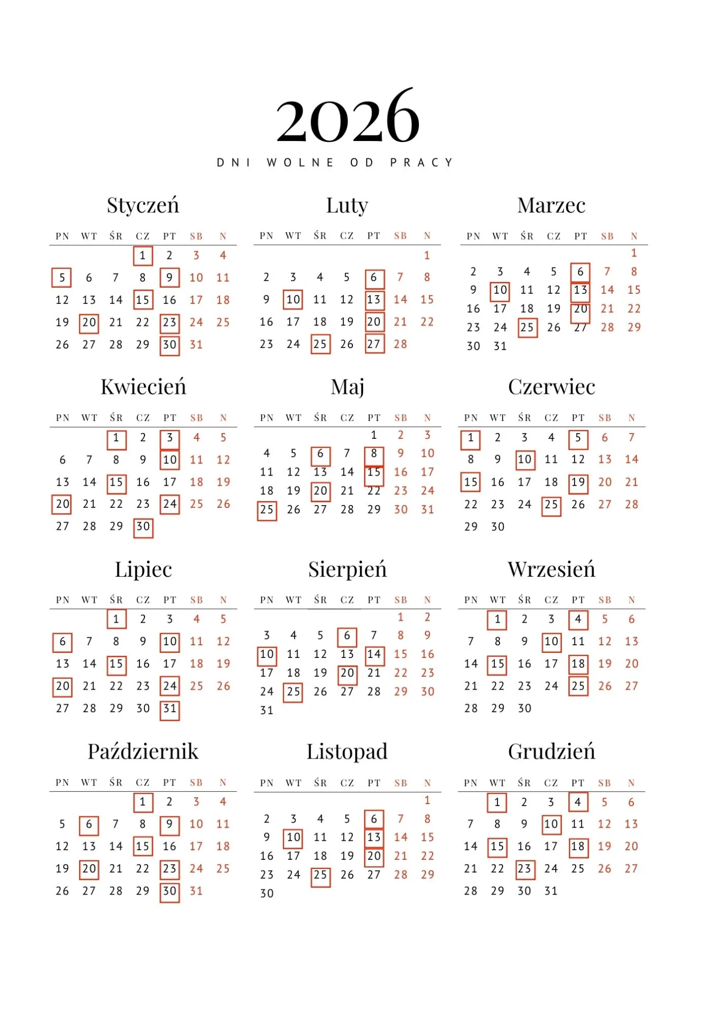 terminy wypłat emerytur z ZUS w 2026 roku