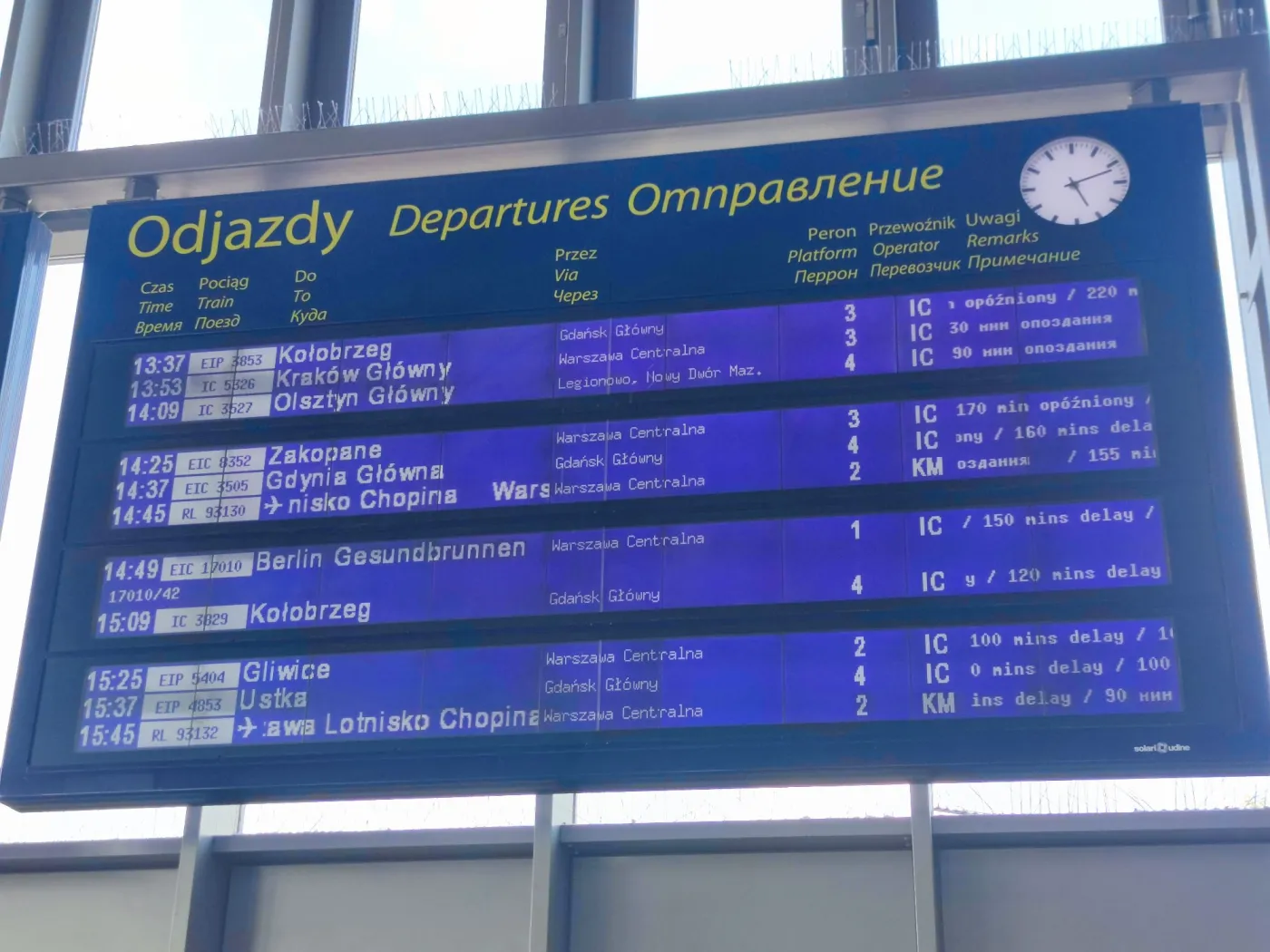 Niedziela na Dworcu Wschodnim w Warszawie