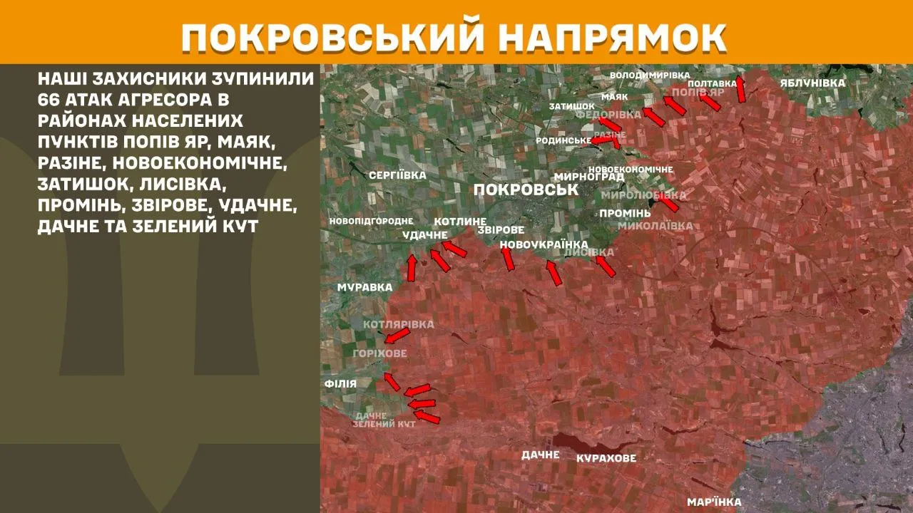 Kierunek Pokrowski na ukraińskich mapach