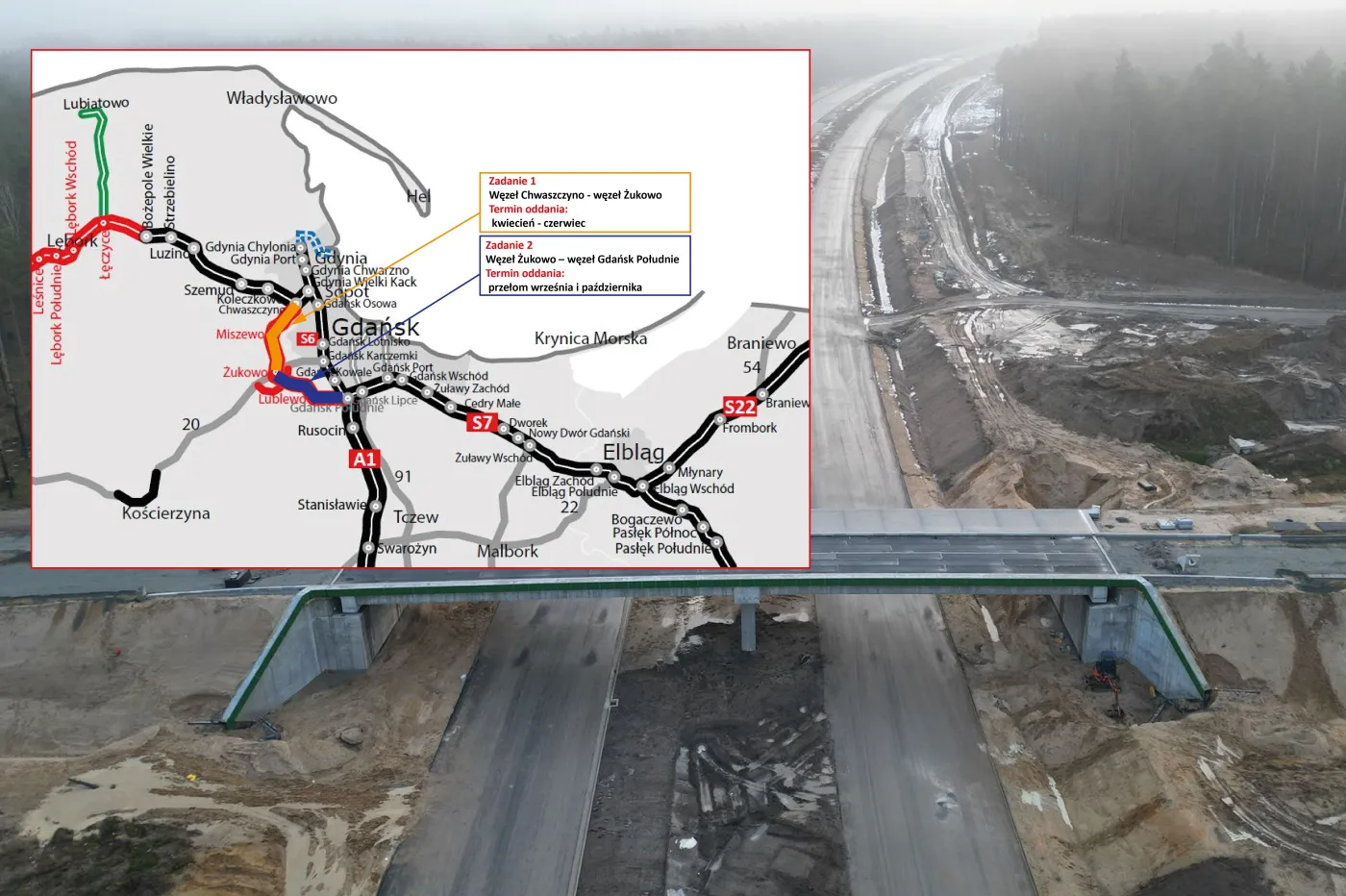 Obwodnica Metropolitalna Trójmiasta - mapa