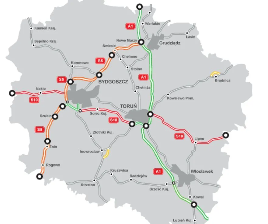 GDDKiA wybrała najkorzystniejsze oferty na budowę trasy S5 w woj. kujawsko-pomorskim [MAPA]