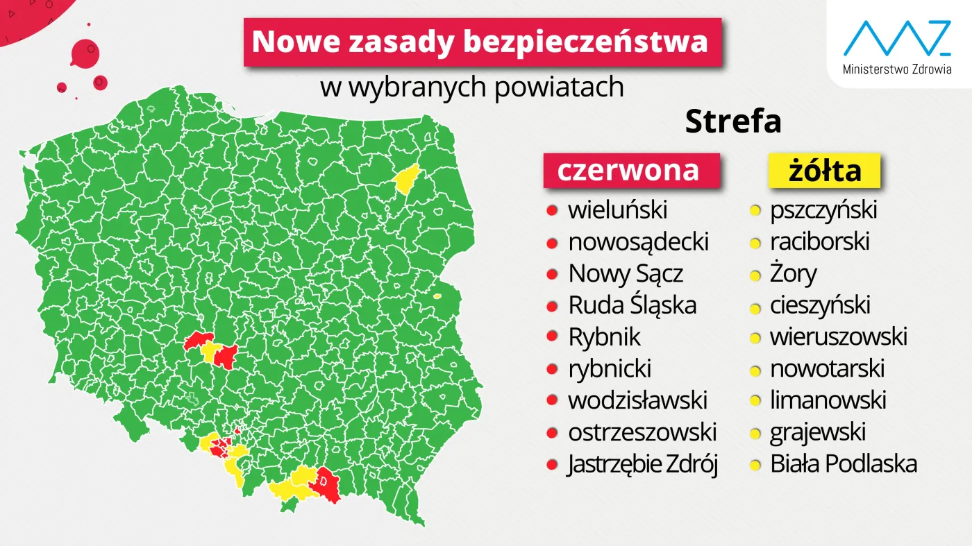 Strefy żółte i czerwone: Nowe obostrzenia ograniczają liczbę uczestników wesel i pogrzebów
