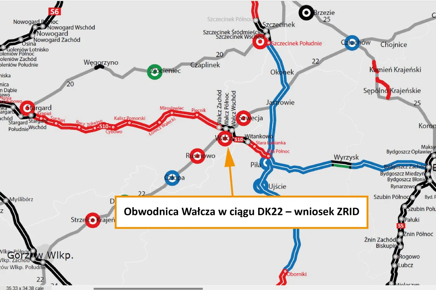 Obwodnica Wałcza w ciągu DK22 – wniosek ZRID