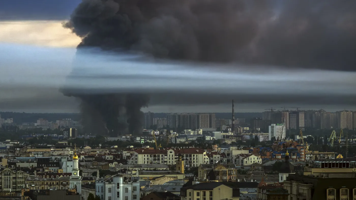 Aftermath of massive Russian attack on Kyiv