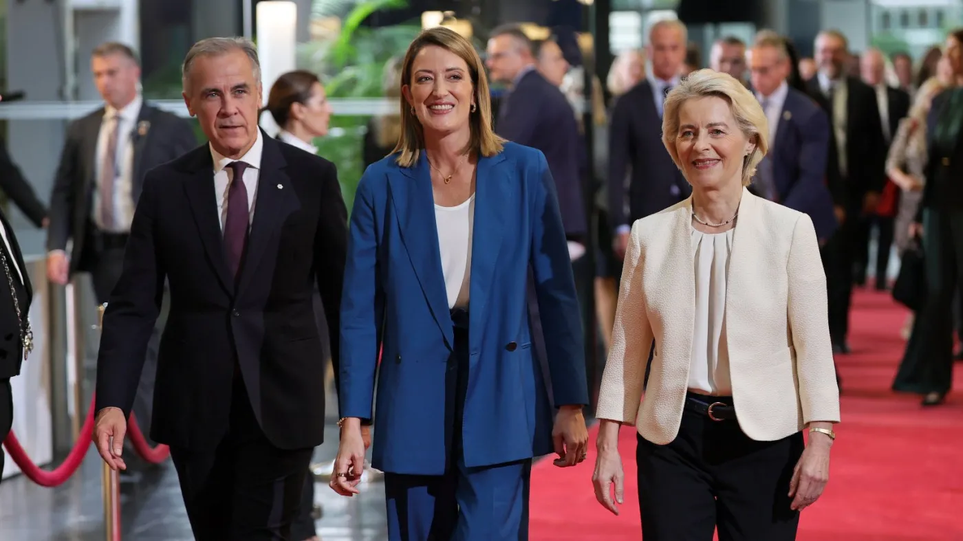 Canadian Prime Minister Carney visits the European Parliament in Strasbourg