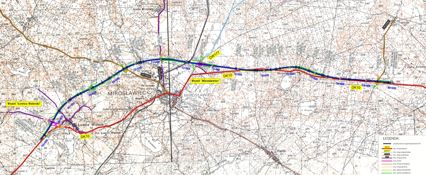 Plan orientacyjny S10 Łowicz Wałecki-Piecnik