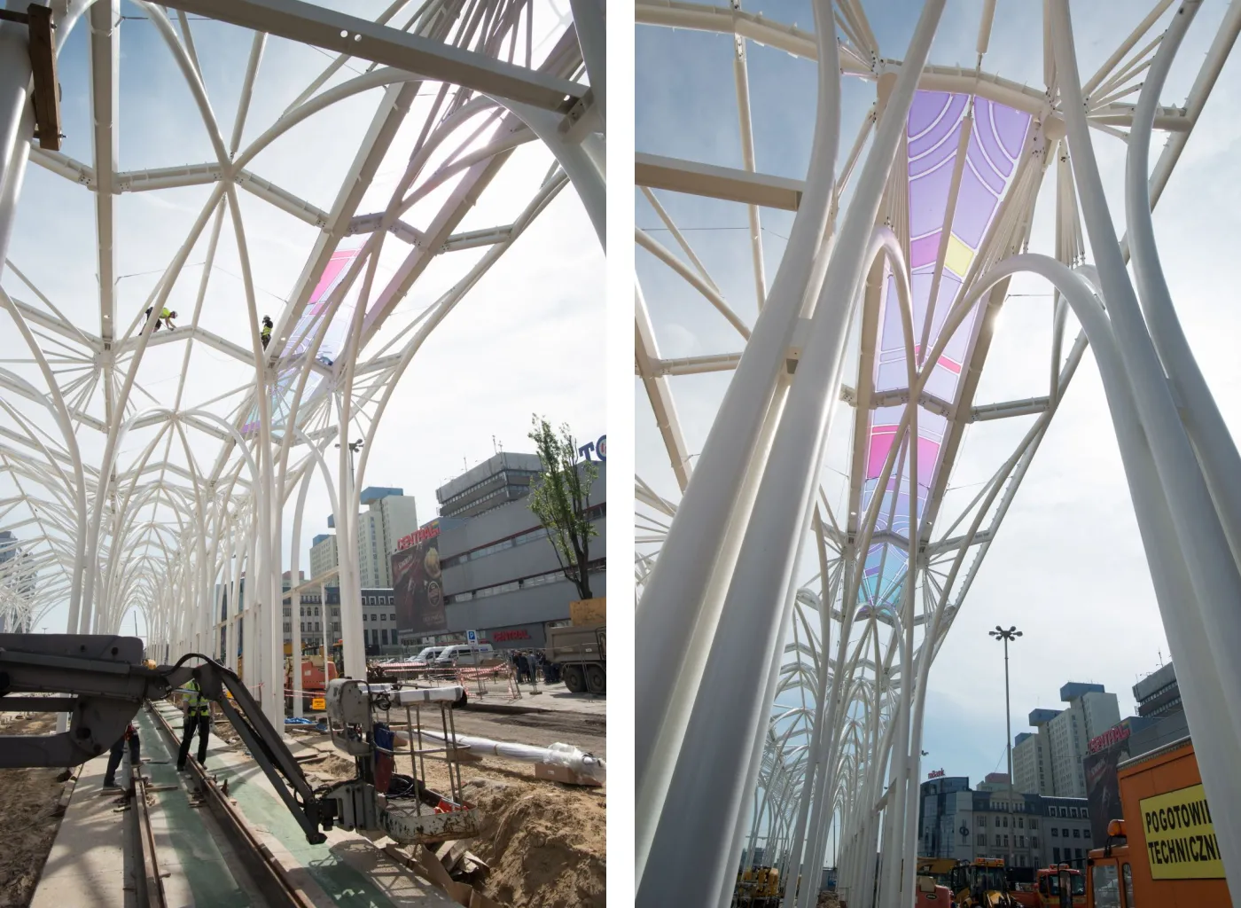 Futurystyczna budowla na trasie W-Z. Zobacz zdjęcia z budowy przystanku przesiadkowego w Łodzi