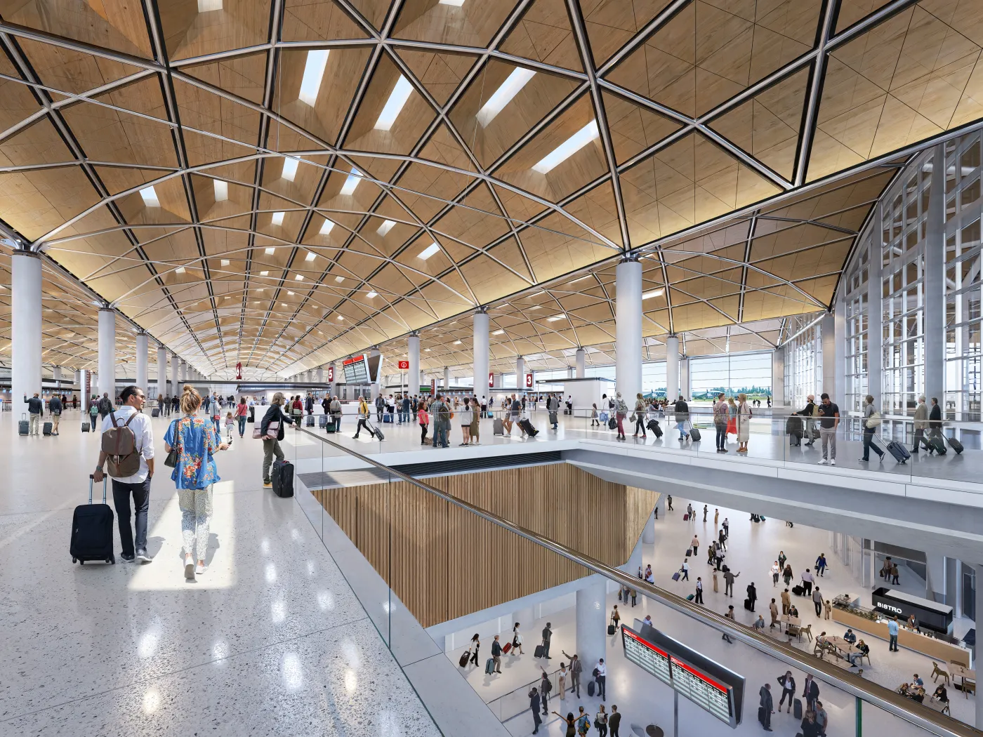 Check-in. Wizualizacje CPK. Źródło: Foster + Partners.  