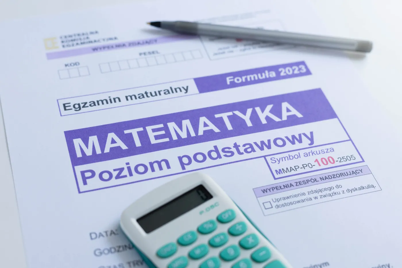 Arkusz maturalny, matematyka Formuła 2023