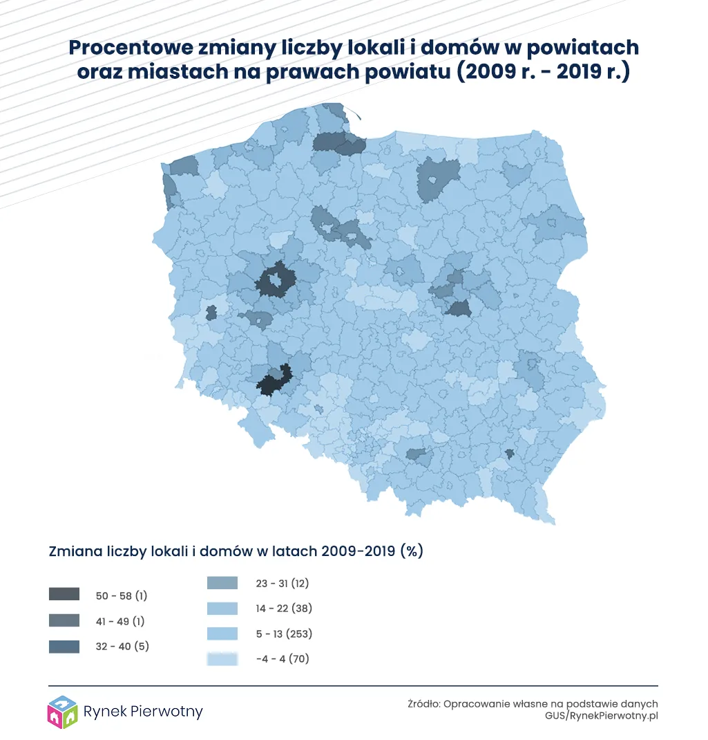 Mapa inwestycji mieszkaniowych w Polsce. Gdzie przybywa najwięcej lokali i domów?