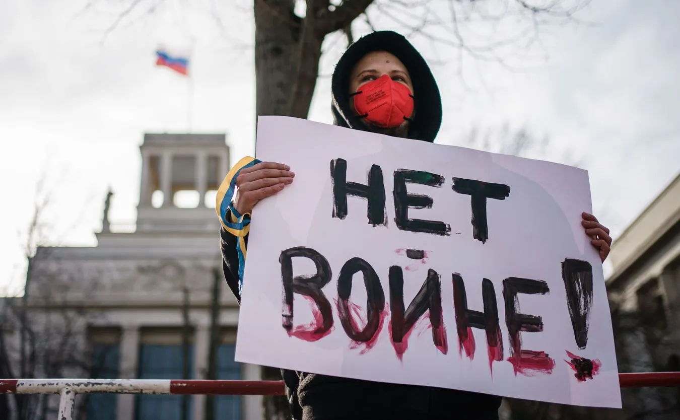 Protest przed ambasadą rosyjską w Berlinie