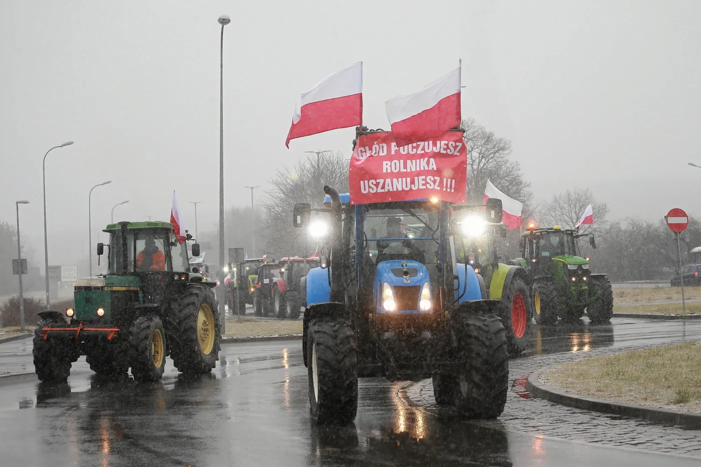 Protest rolnicy traktory