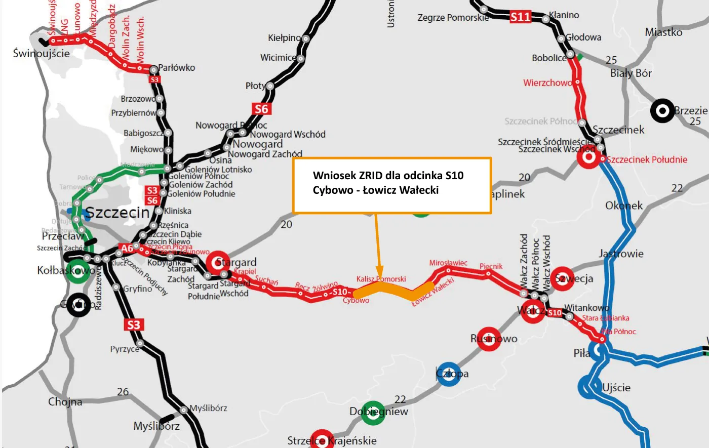 Wniosek ZRID dla odcinka S10 Cybowo - Łowicz Wałecki