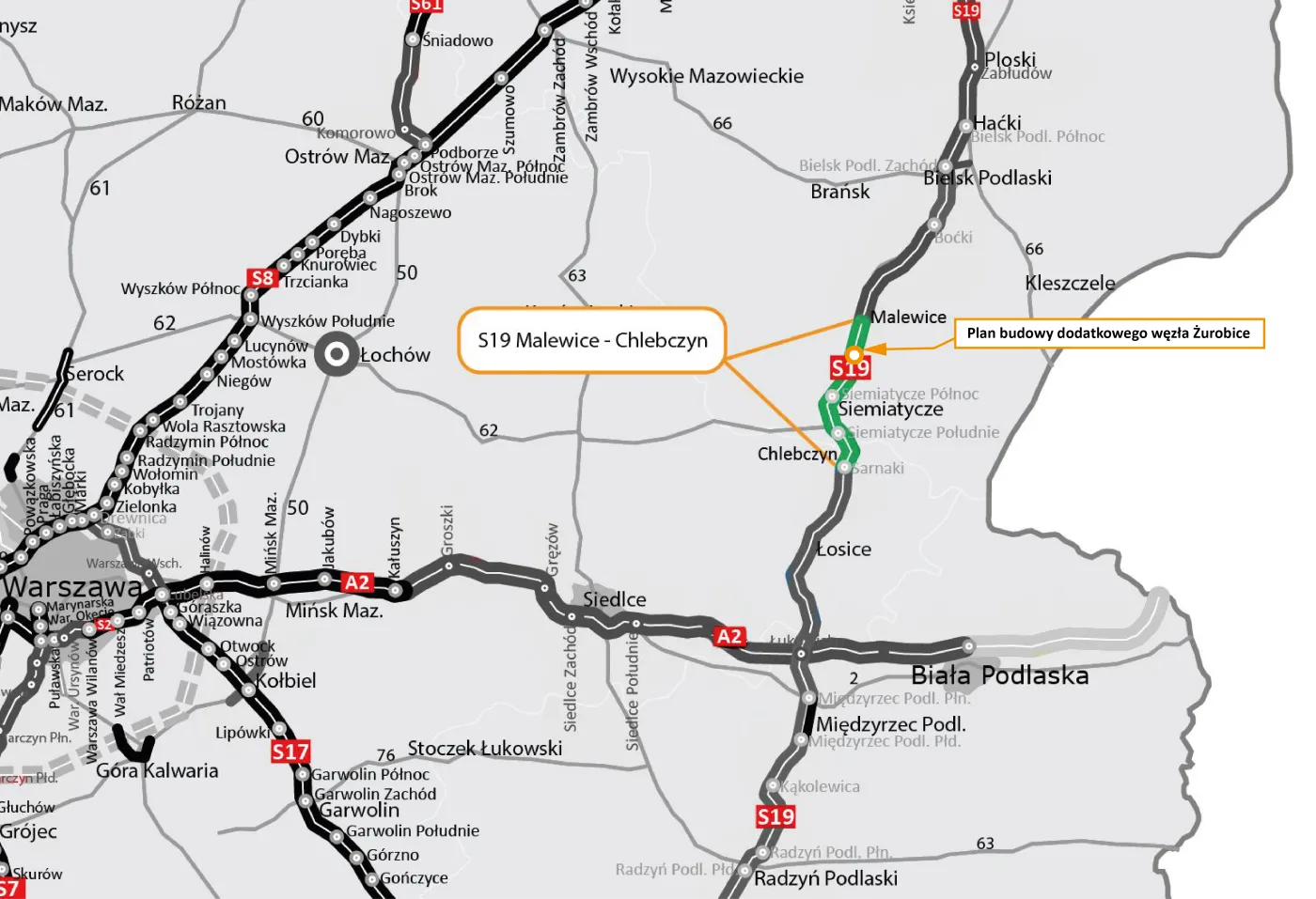 Odcinek S19 Malewice - Chlebczyn - nowy węzeł Żurobice
