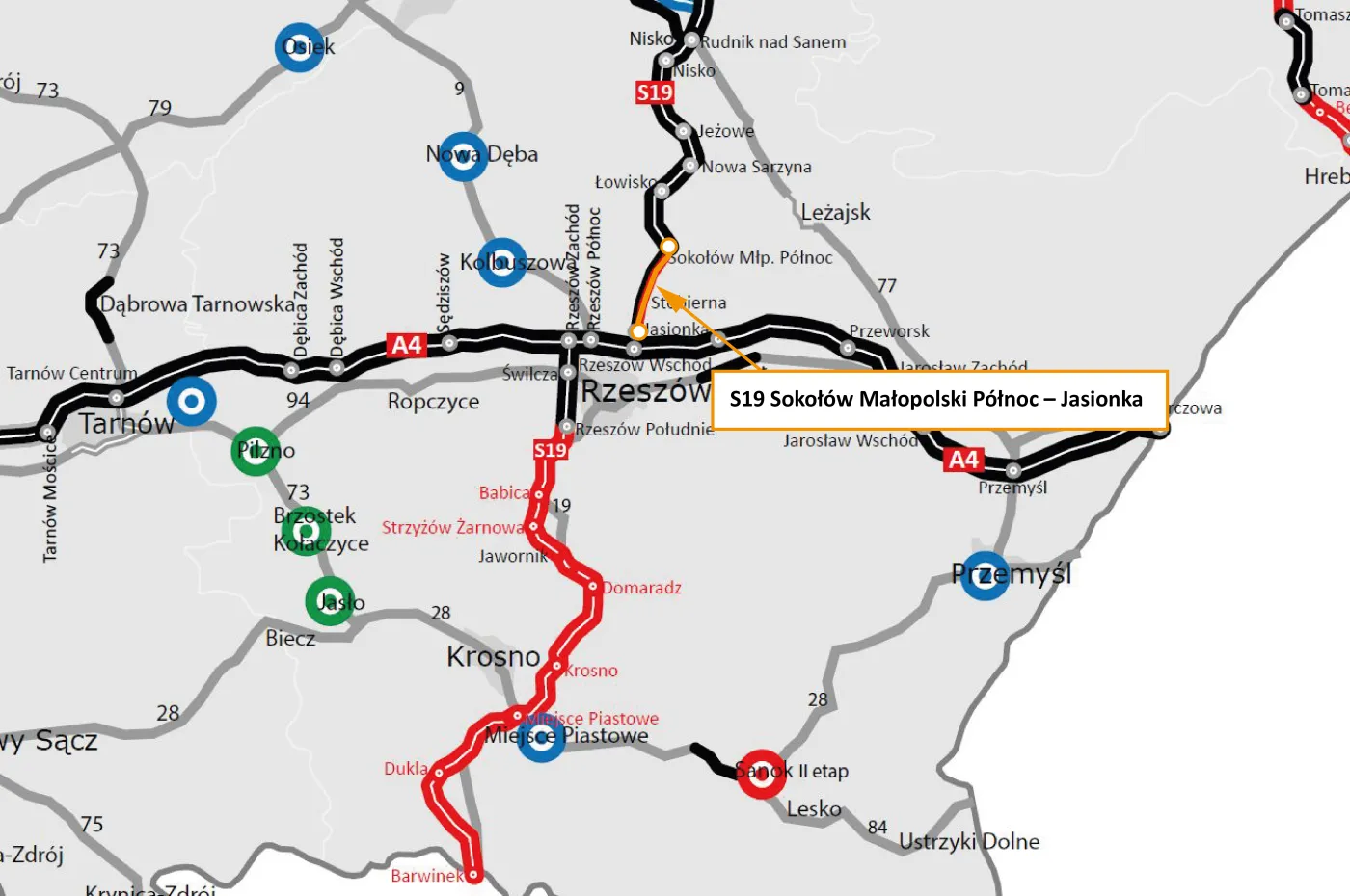 S19 Sokołów Małopolski Północ – Jasionka - lokalizacja