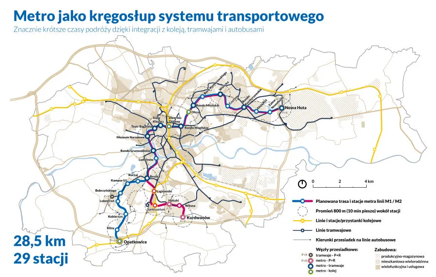 Metro w Krakowie, siatka połączeń (fot. Miasto Kraków)