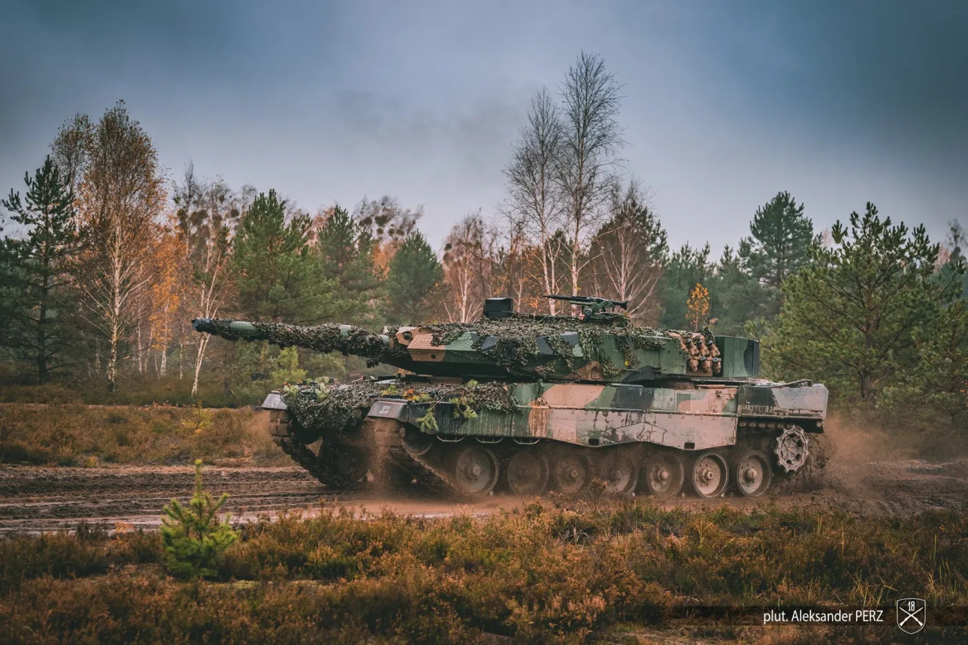 Polski czołg Leopard 2PL w trakcie manewrów Puma 22.
