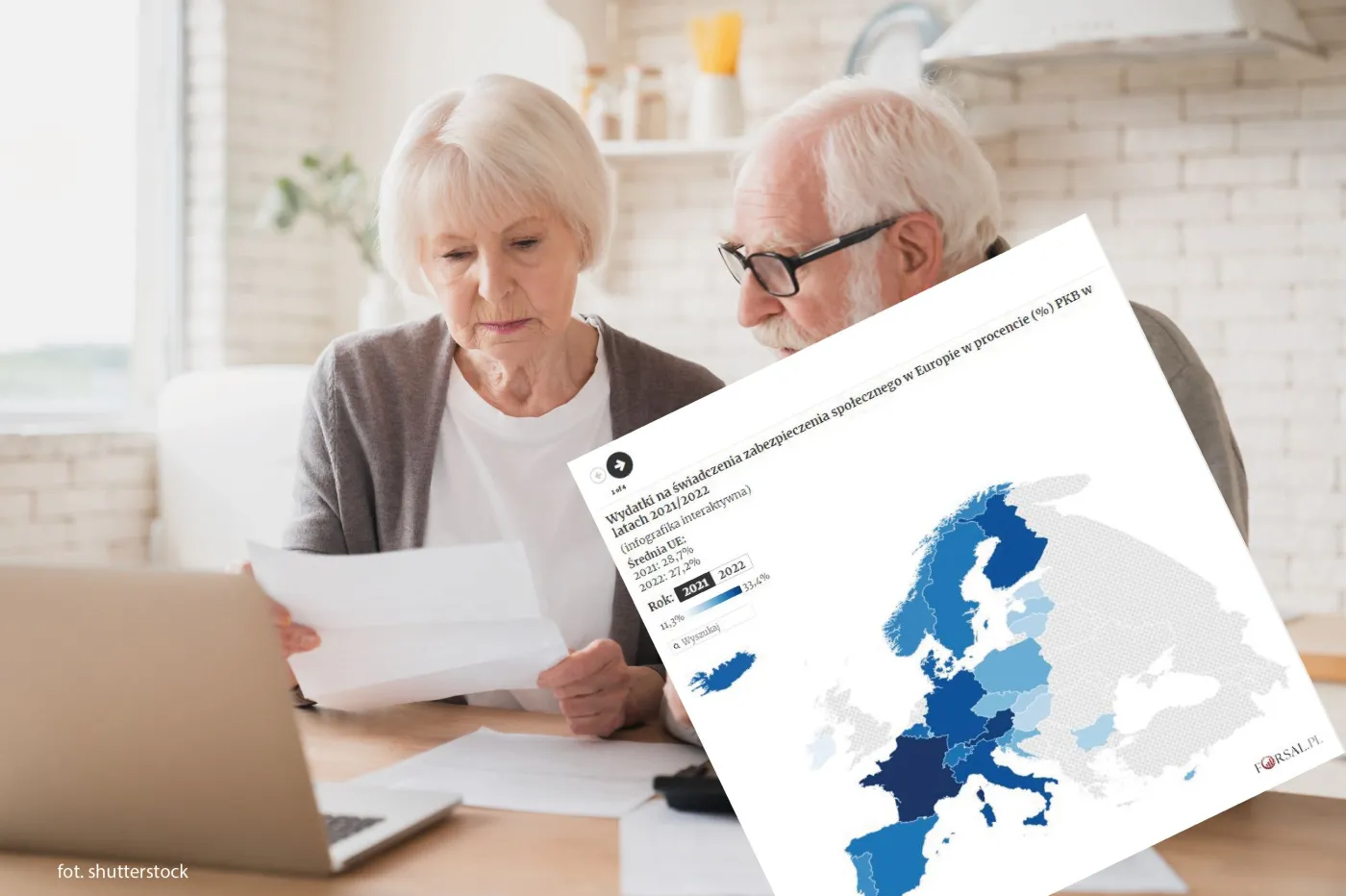 Wydatki na świadczenia socjalne w krajach UE w 2022 r.