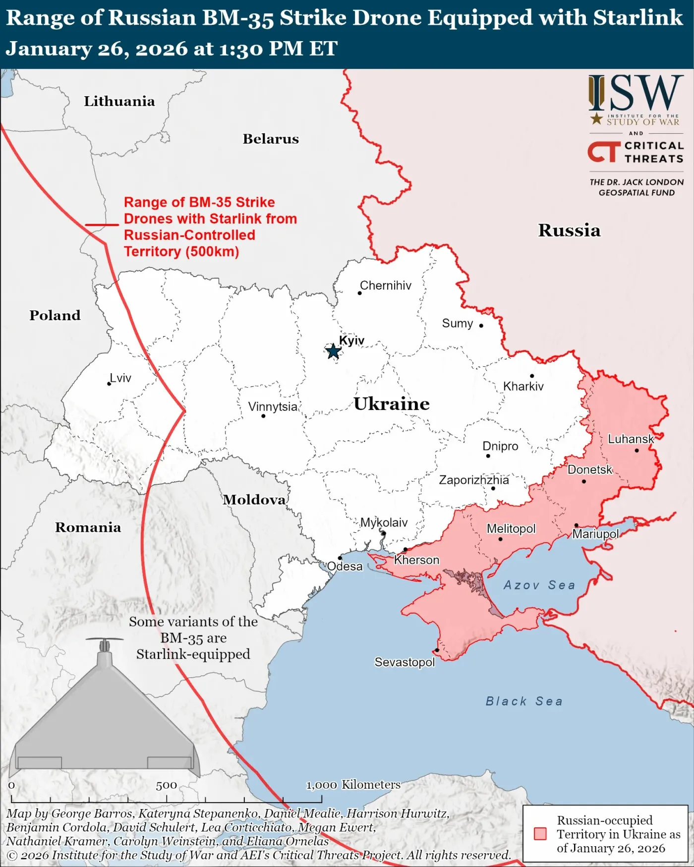 W zasięgu dronów BM-35 jest praktycznie cała Ukraina
