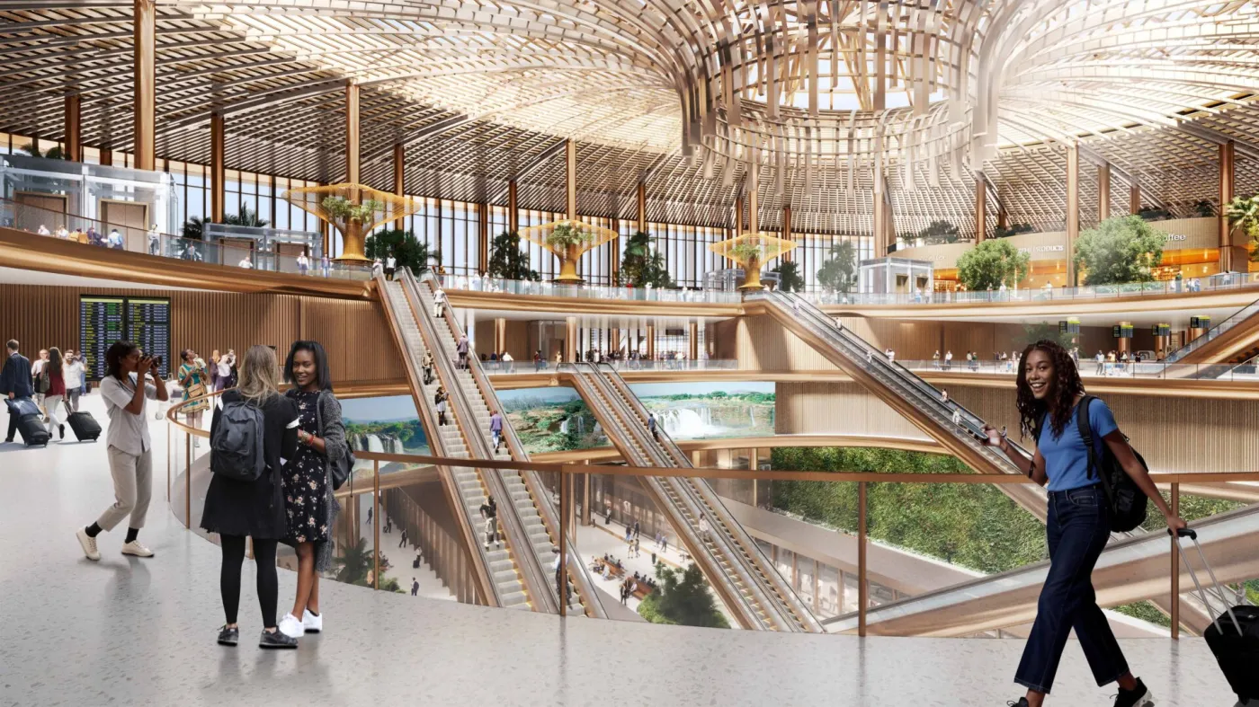 Wizualizacje lotniska autorstwa pracowni Zaha Hadid