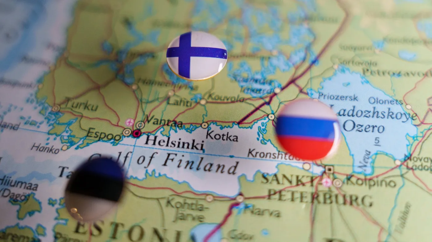 Geopolitical,Map,Showcasing,Regions,Of,Russia,,Estonia,,And,Finland.,High