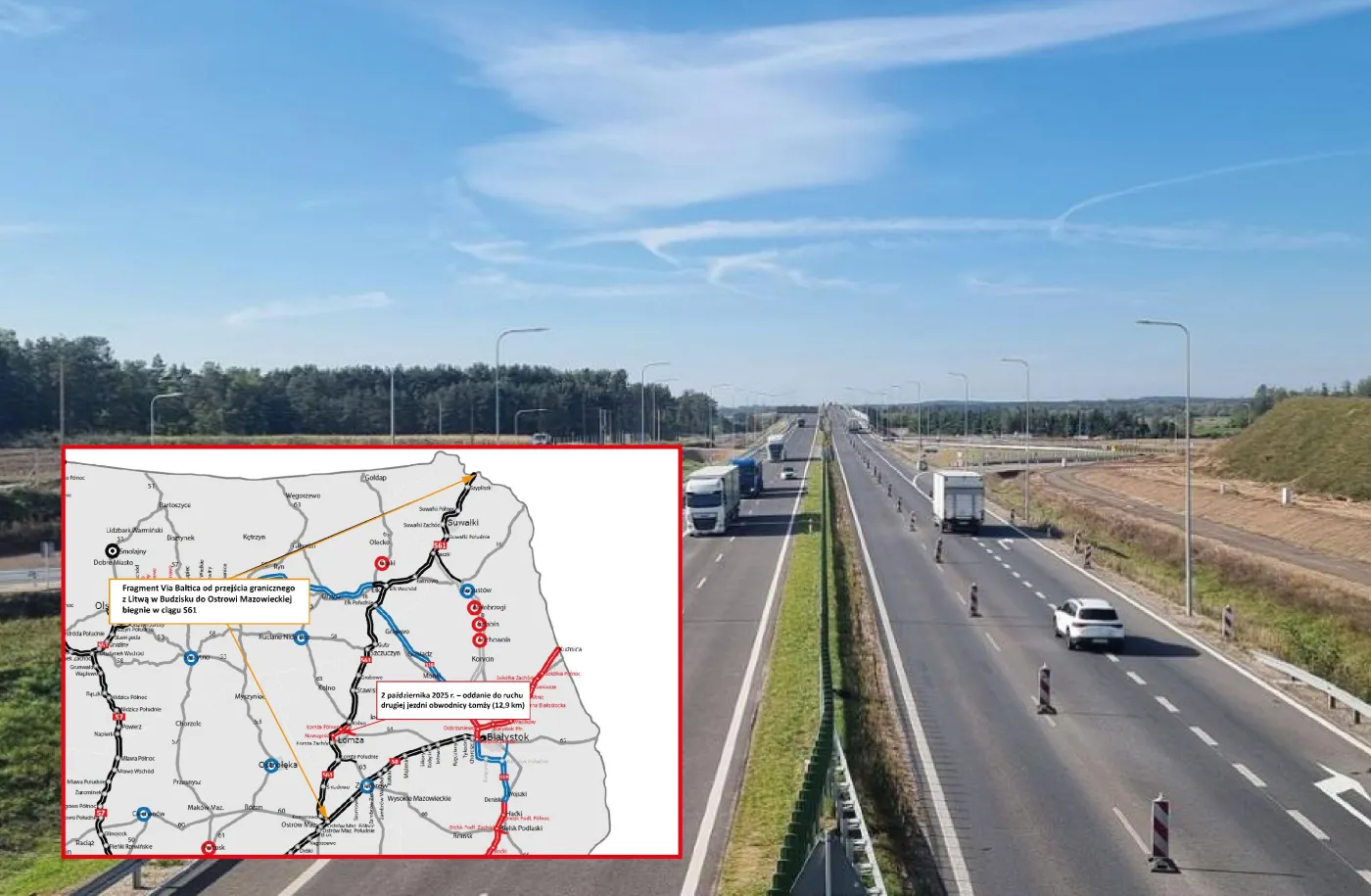 Polski fragment korytarza Via Baltica gotowy. Ostatni odcinek z 310 km trasy oddany do użytku [WIDEO + MAPA]