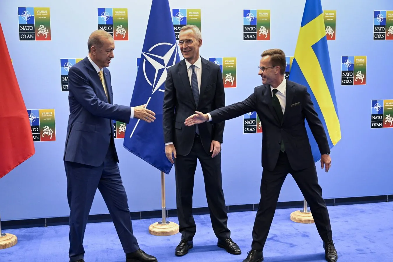 Recep Tayyip Erdogan, Ulf Kristersson i Jens Stoltenberg