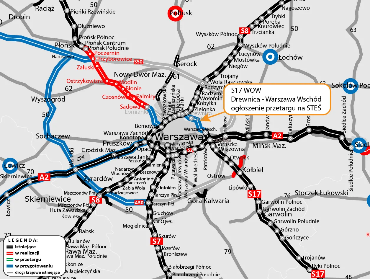 GDDKiA szuka projektanta, który wytyczy przebieg S17 WOW