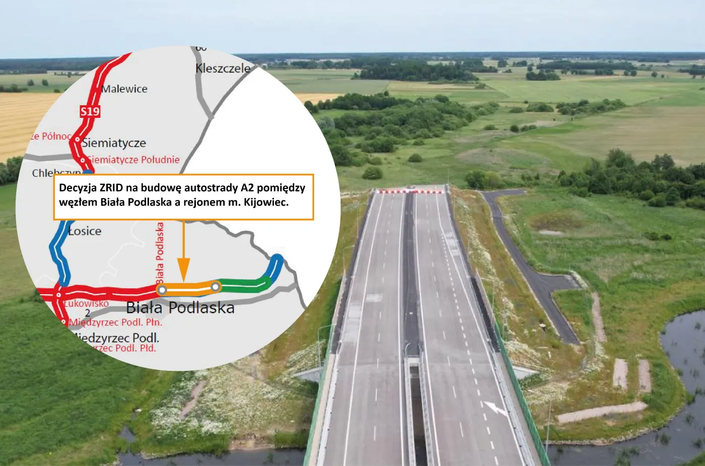 Autostrada A2 na wschodzie Polski coraz bliżej granicy. Jest decyzja dla kolejnego odcinka [MAPA]