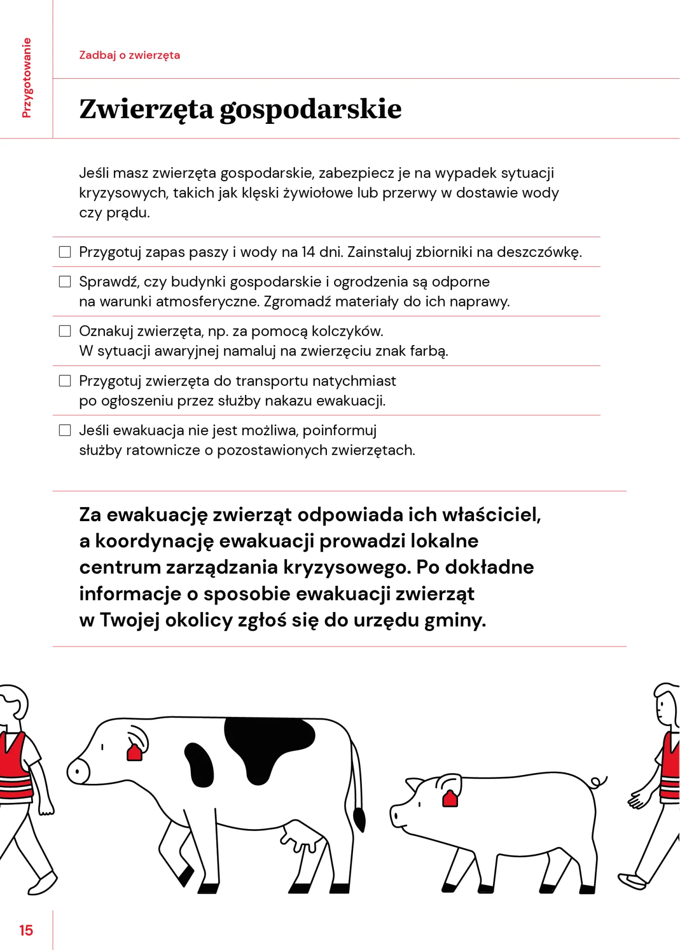 poradnik bezpieczeństwa zwierzęta gospodarskie grafika
