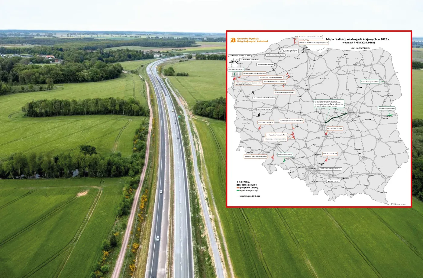 Stan budowy dróg w Polsce. Zyskamy 1661 km, a docelowo będzie 8 tys. km tras. GDDKiA pokazała mapę
