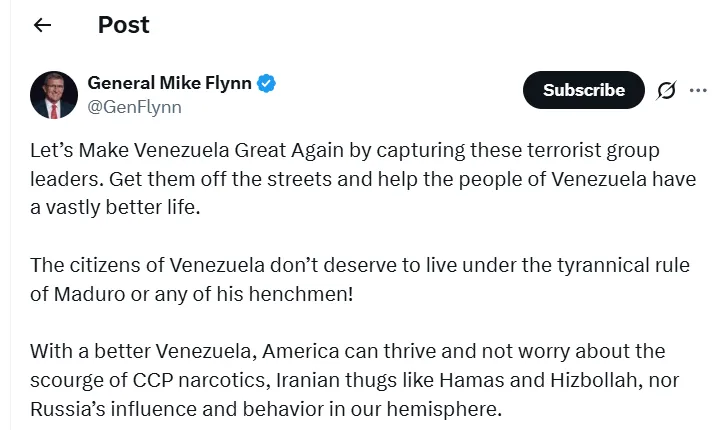 Wpis amerykańskiego generała w mediach społecznościowych