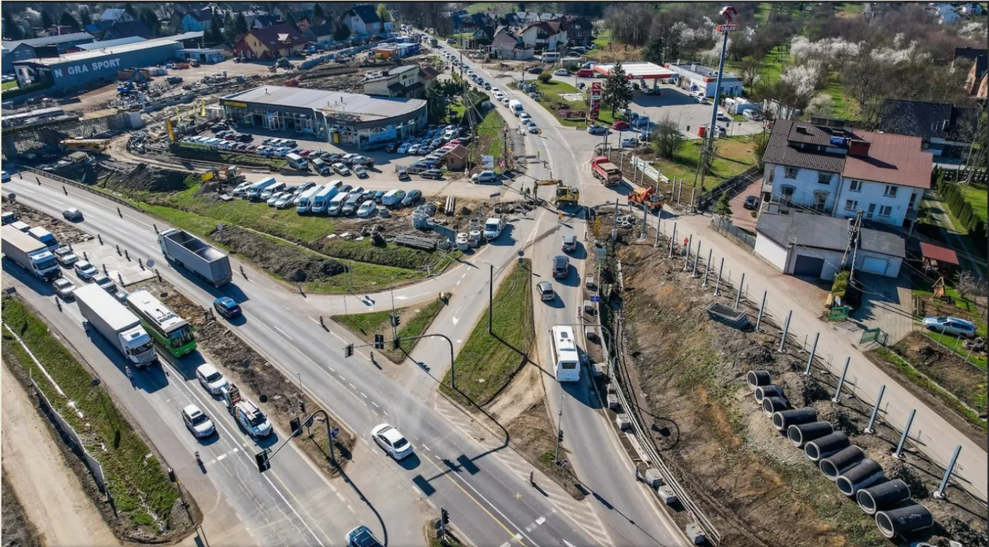 Budowa nowego węzła drogowego na Zakopiance w Myślenicach