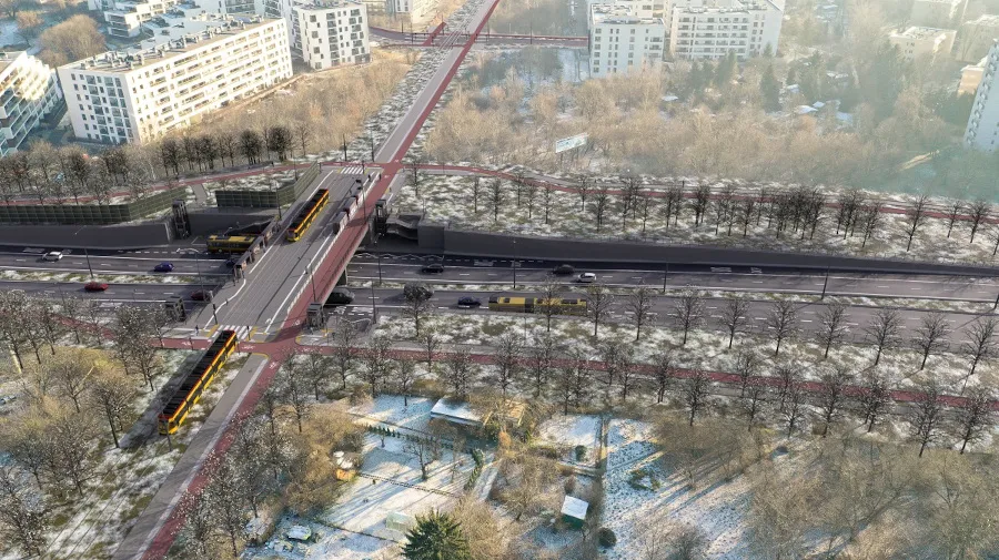 Tramwaj na Gocław, aleja Stanów Zjednoczonych - wizualizacja