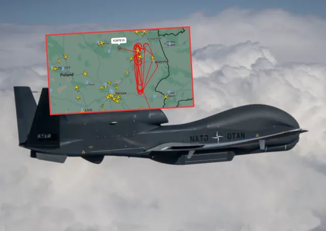 Pojawił się nad Polską. Potężny dron krążył w jednym miejscu