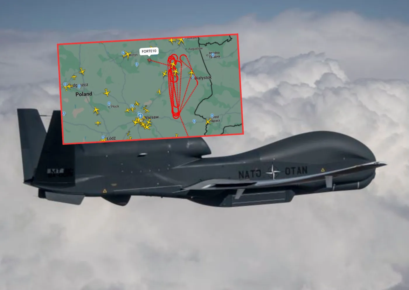 Pojawił się nad Polską. Potężny dron krążył w jednym miejscu