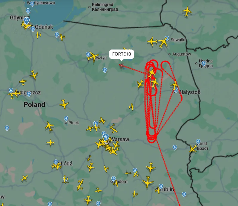 Nad Polską pojawił się potężny dron. Krążył w jednym miejscu