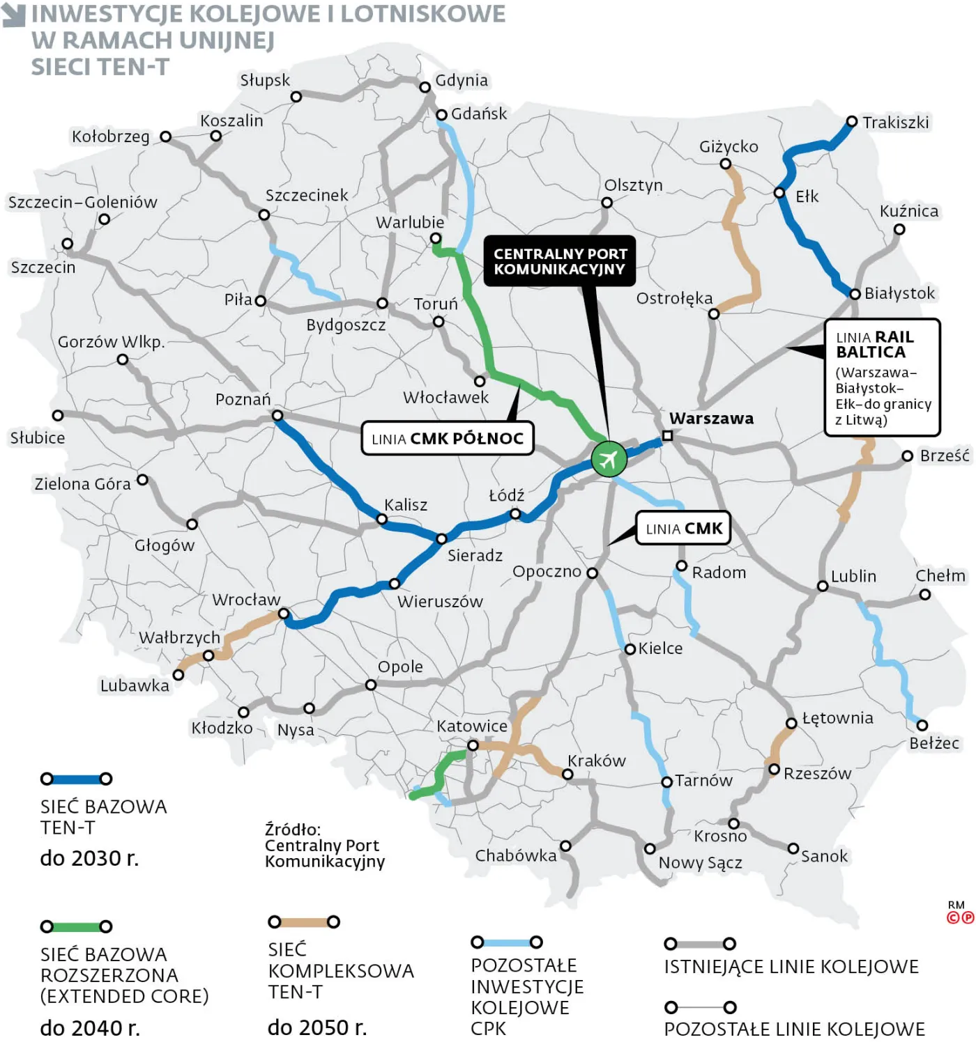 Inwestycje kolejowe i lotniskowe w ramach unijnej sieci TEN-T