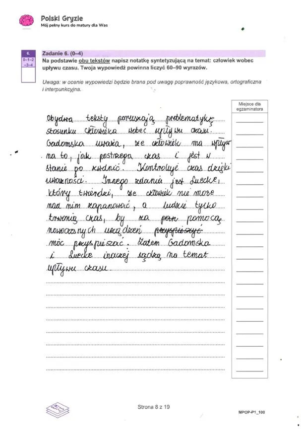 Matura 2024. Odpowiedzi z polskiego. TEST. Formuła 2023. Zadanie 6