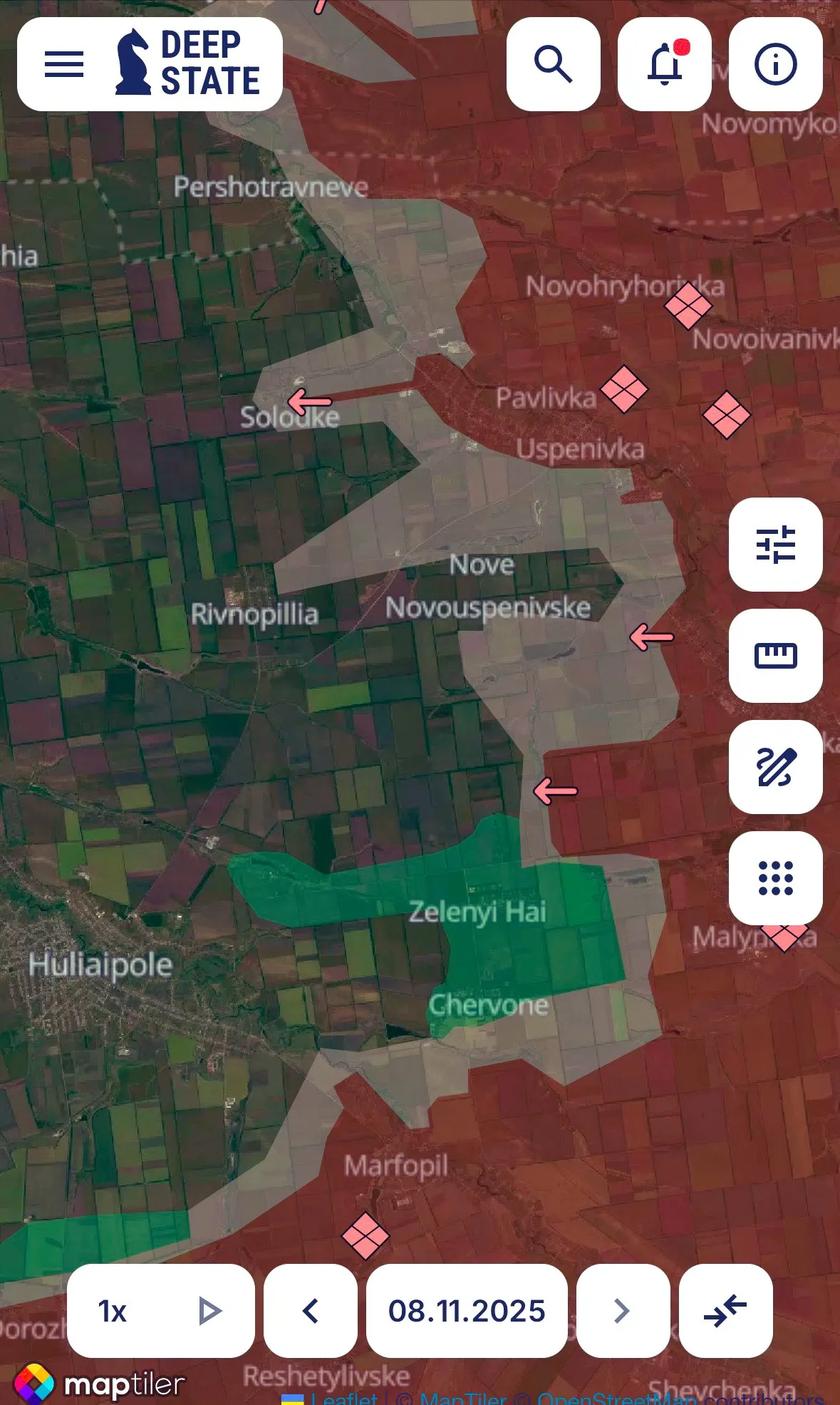 Szara strefa na mapach DeepState rośnie na północ od Gulajpola.