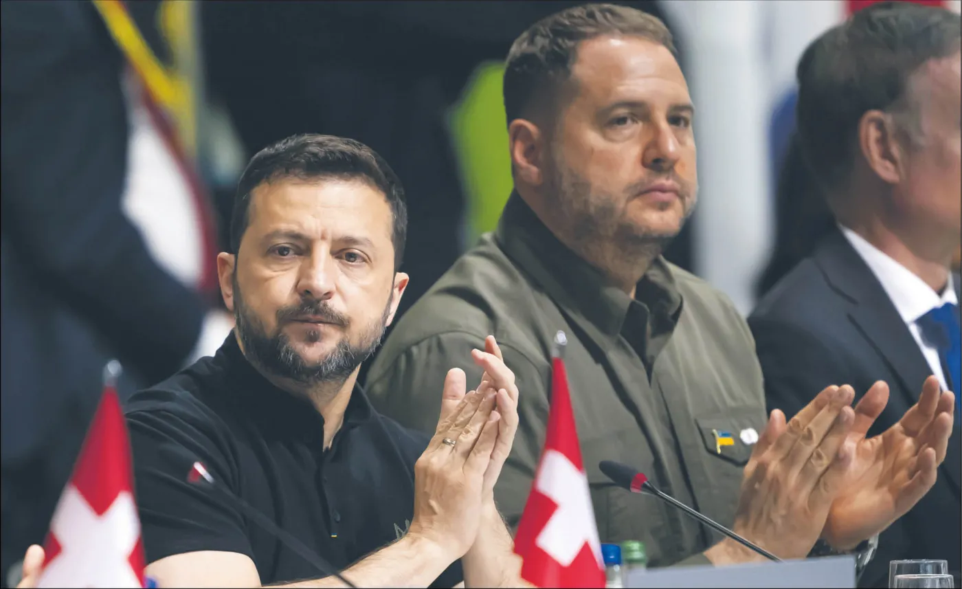 Wołodymyr Zełenski i szef jego biura Andrij Jermak