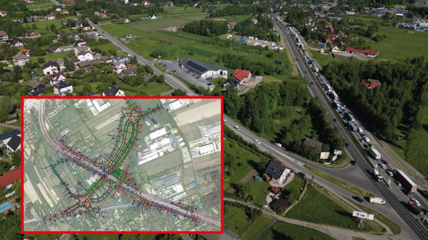 Nowy bezkolizyjny węzeł na zakopiance - DK7, w. Jawornik