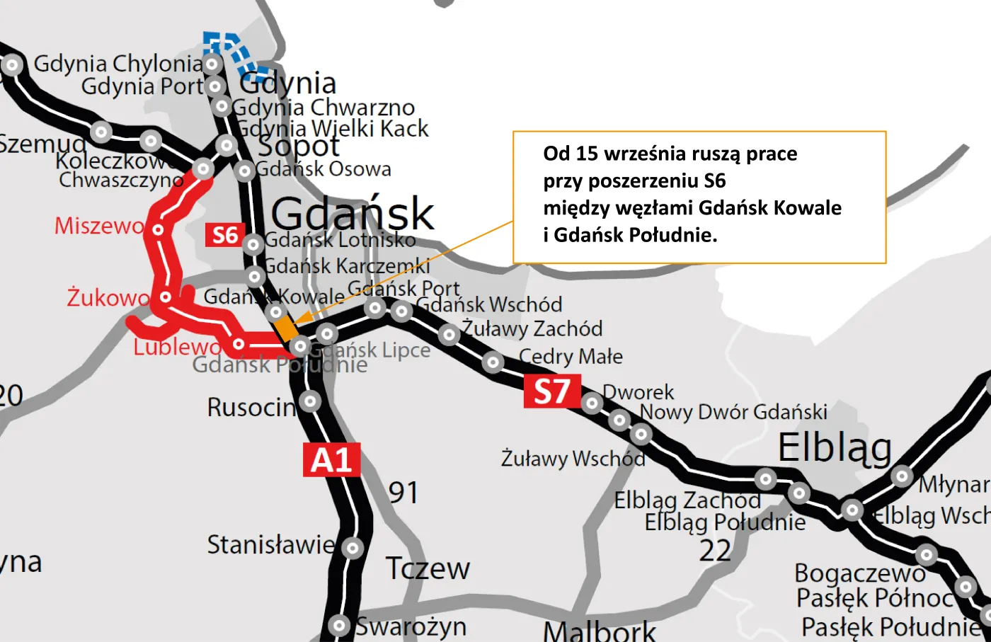 Poszerzenie S6 między węzłami Gdańsk Kowale i Gdańsk Południe