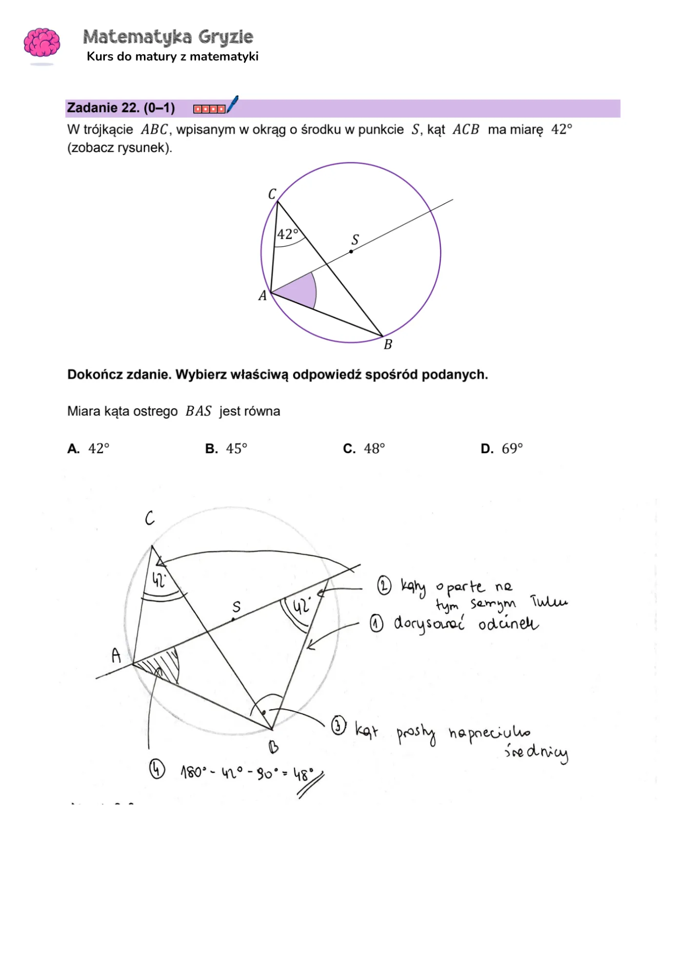Matura 2024. Matematyka - poziom podstawowy [ARKUSZE CKE i ODPOWIEDZI] 22