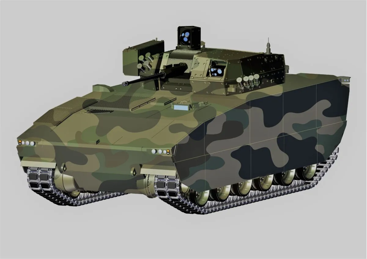 Wizja ciężkiego BWP zaprezentowana przez PGZ w sierpniu 2023 roku.