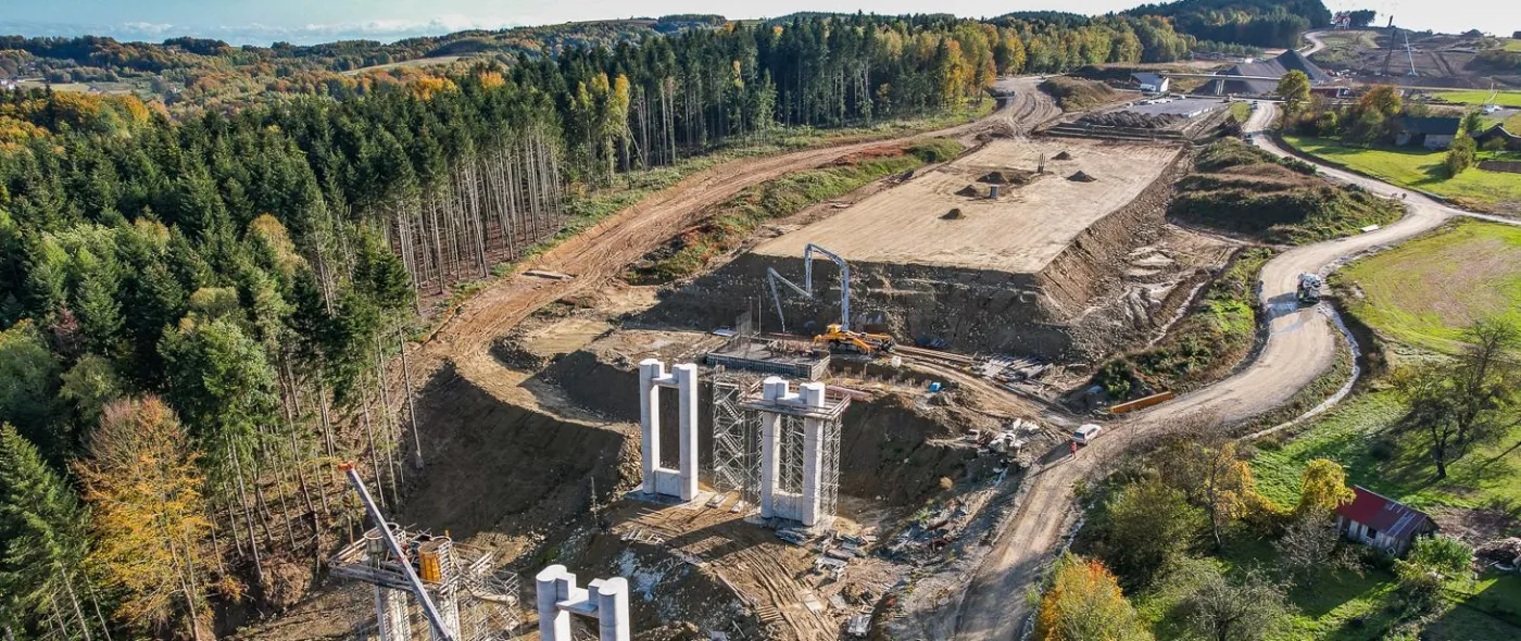 Budowa najwyższej w Polsce estakady na trasie S19 Babica–Jawornik