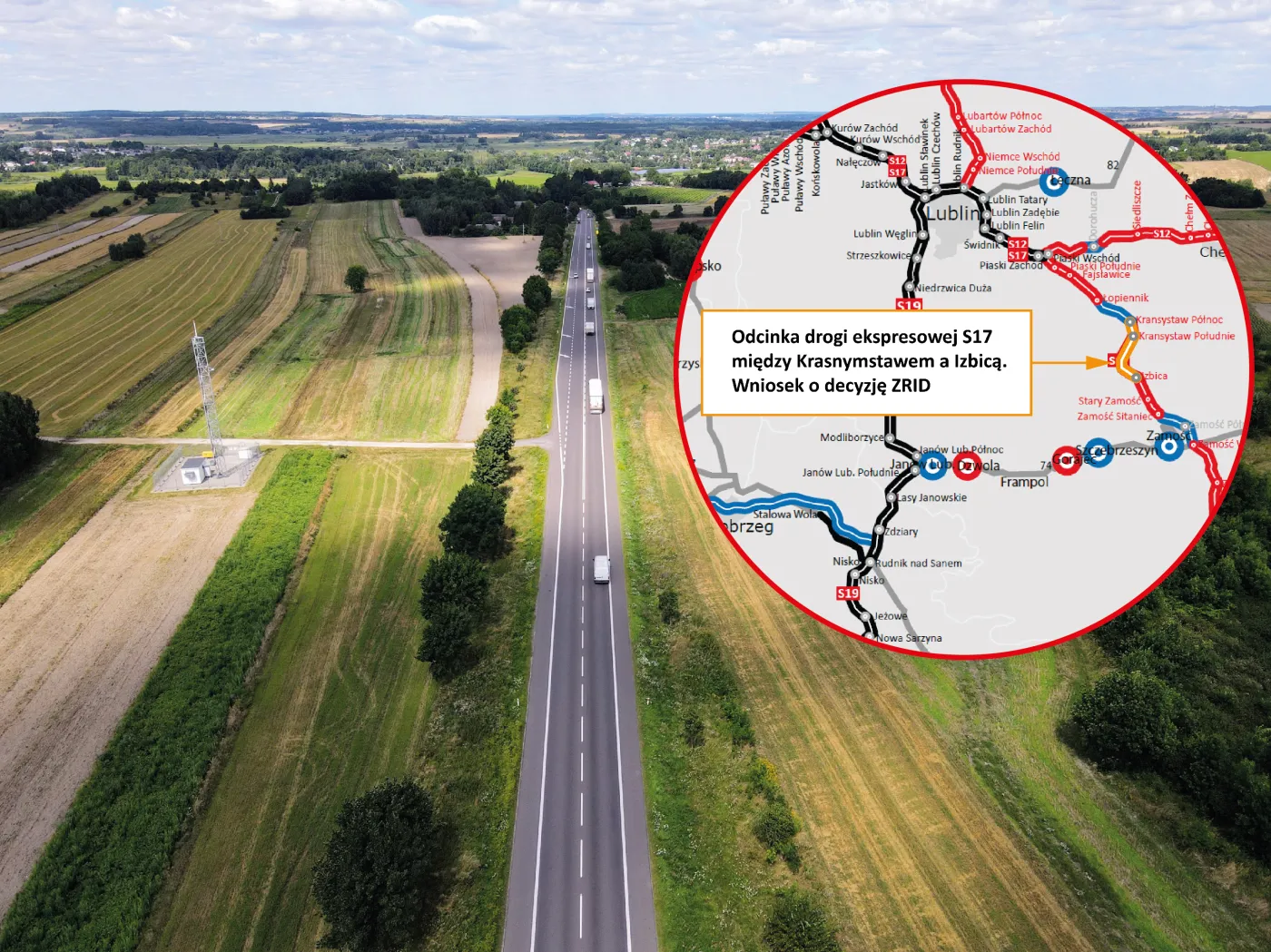 Budowa ważnej drogi na wschodzie Polski przyspiesza. Ważny wniosek dla kolejnego odcinka S17 złożony [MAPA]