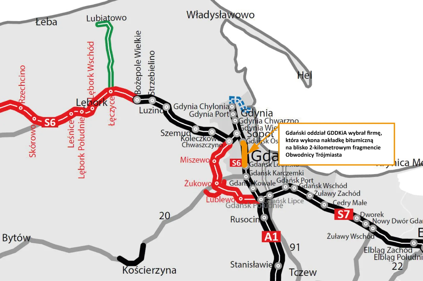 Wybór firmy, która wykona nakładkę bitumiczną na Obwodnicy Trójmiasta