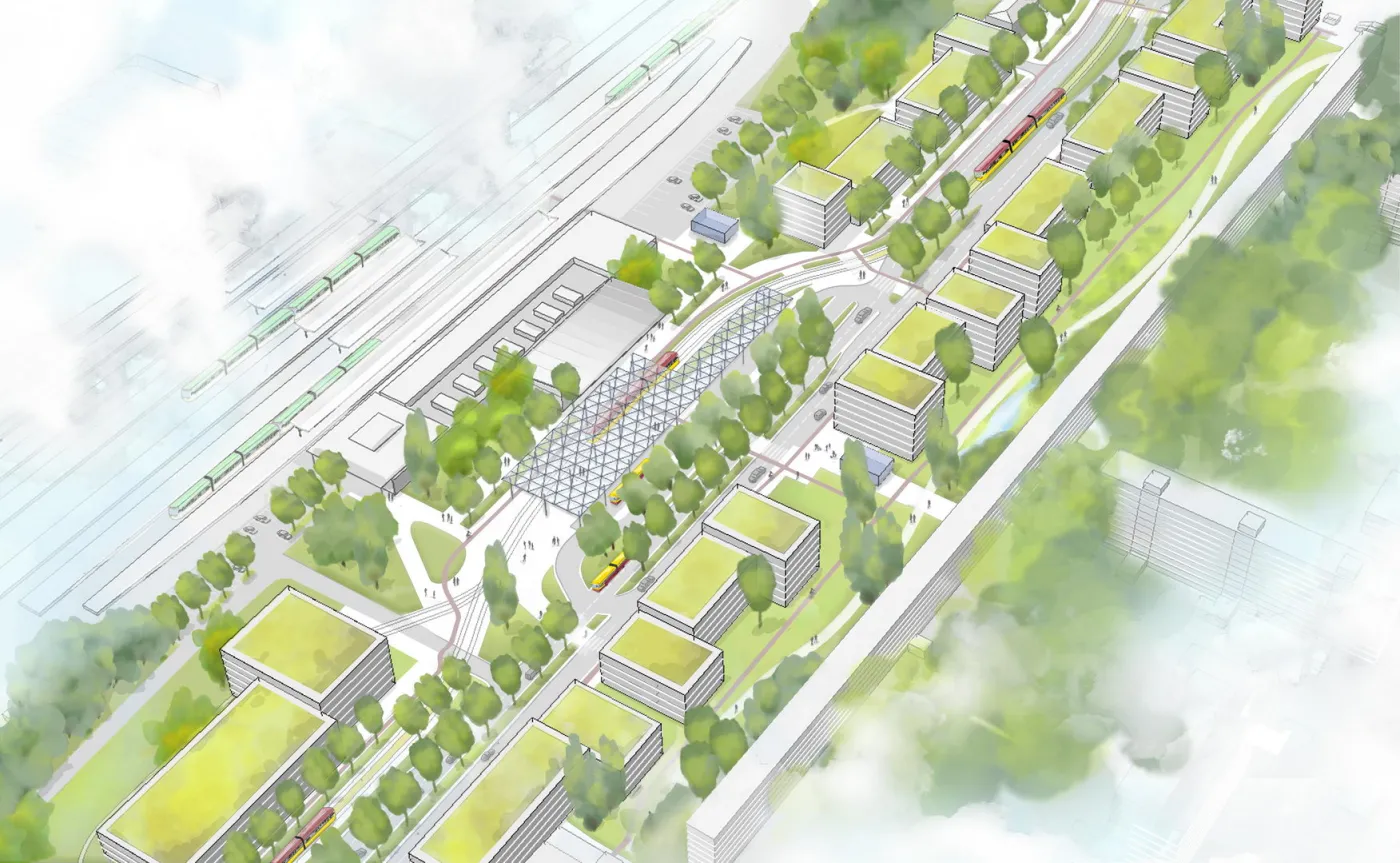 Usytuowanie stacji metra M3 - Dworzec Wschodni (wiz. Metro Warszawskie)