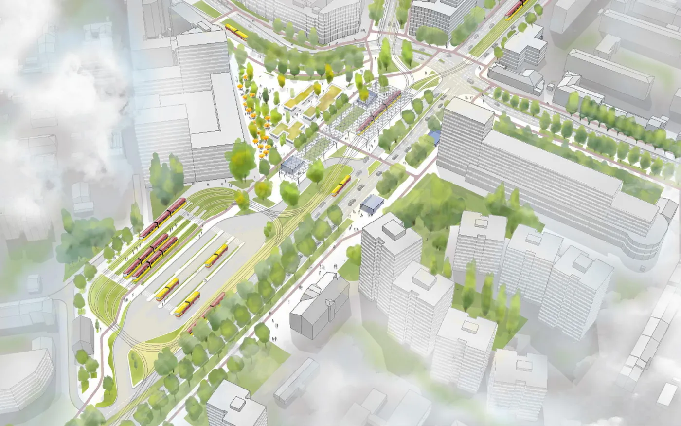 Usytuowanie stacji metra M3 - Rondo Wiatraczna (wiz. Metro Warszawskie)